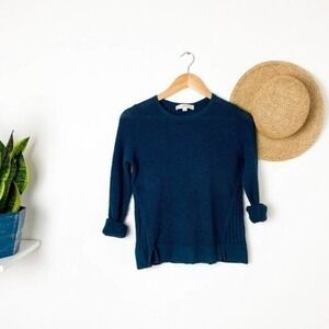 Ann Taylor LOFT Bluish Green Fishnet Knit Sweater SP